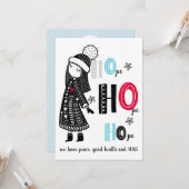 Cute HOpe for Peace Hugs Kerstmis 2020 Modern Kaart (Voorkant / Achterkant in situ)