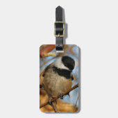 Cute Hopeful Black Capped Chickadee Songbird Bagagelabel (Voorkant verticaal)