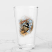 Cute Hopeful Black Capped Chickadee Songbird Glas (Achterkant)