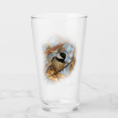Cute Hopeful Black Capped Chickadee Songbird Glas (Voorkant)