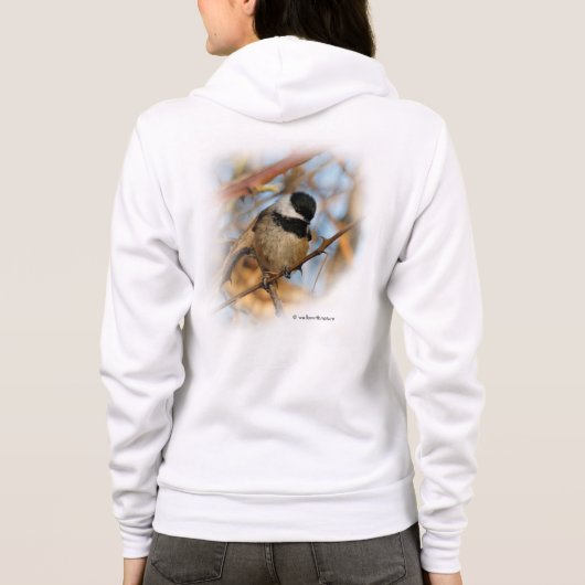 Cute Hopeful Black Capped Chickadee Songbird Hoodie (Achterkant)