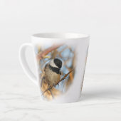 Cute Hopeful Black Capped Chickadee Songbird Latte Mok (Linkerhoek)