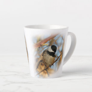 Cute Hopeful Black Capped Chickadee Songbird Latte Mok