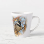 Cute Hopeful Black Capped Chickadee Songbird Latte Mok (Rechts)