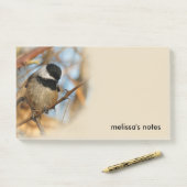 Cute Hopeful Black Capped Chickadee Songbird Post-it® Notes (Op bureau)
