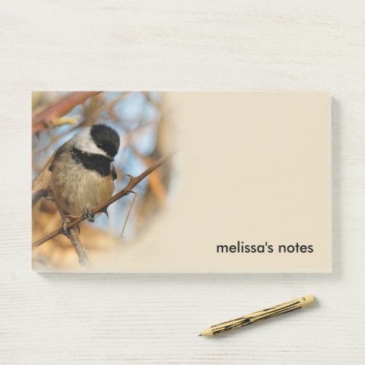 Cute Hopeful Black Capped Chickadee Songbird Post-it® Notes (Op bureau)