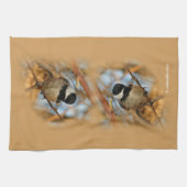 Cute Hopeful Black Capped Chickadee Songbird Theedoek (Horizontaal)