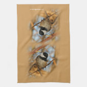 Cute Hopeful Black Capped Chickadee Songbird Theedoek (Verticaal)