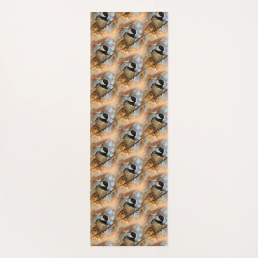 Cute Hopeful Black Capped Chickadee Songbird Yogamat (Achterkant)