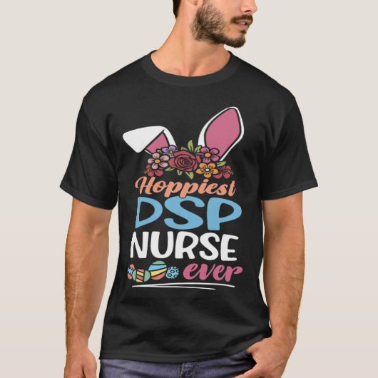 Cute Hoppiest DSP Nurse Ever Bunny Ear Red Plaid E T-shirt (Voorkant)