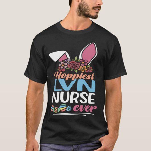 Cute Hoppiest LVN Nurse Ever Bunny Ear Red Plaid E T-shirt (Voorkant)