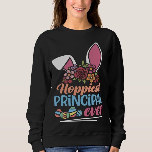 Cute Hoppiest Principal Ever Bunny Ear Red Plaid E Trui (Voorkant)