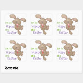 Cute Hoppy Easter Bunny Design Vierkante Sticker (Vel)
