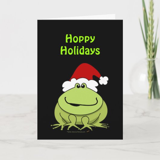 Cute Hoppy Feestdagen Funny Frog Whimsical Kaart (Voorkant)