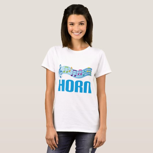 Cute Horn Staff Blue T-shirt (Voorkant volledig)