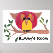 Cute Horned Owl Painting Poster (Voorkant)
