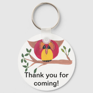 Cute Horned Owl Painting Sleutelhanger