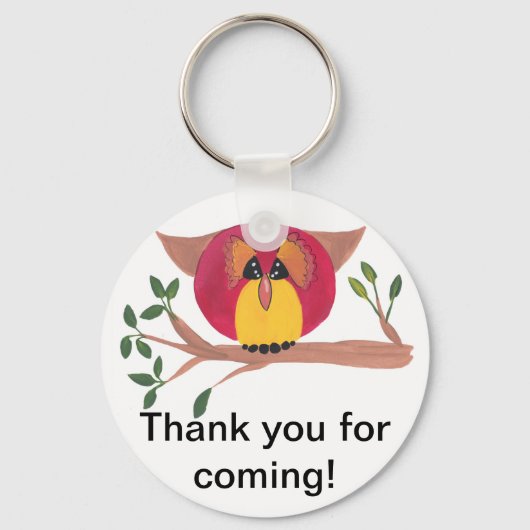 Cute Horned Owl Painting Sleutelhanger (Voorkant)