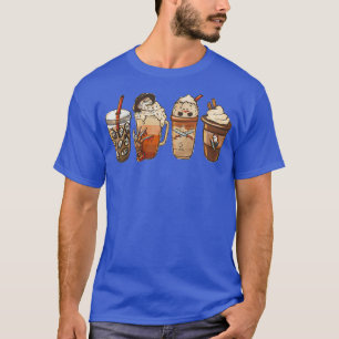 Cute Horror Herfst Coffee Pumpkin Spice Latte Iced T-shirt