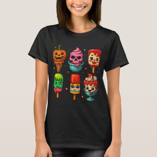 Cute Horror Summer Popsicle Halloween Ice Cream T-shirt (Voorkant)