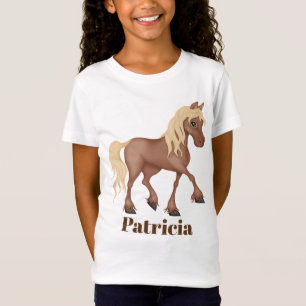 Cute horse add name girl t shirt