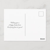 Cute Horse and Flowers Funny Boerderij Happy Pasen Briefkaart (Achterkant)