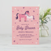 Cute Horse and Foal Invitation Kaart (Staand voorkant)