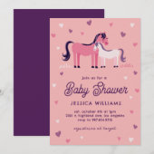 Cute Horse and Foal Invitation Kaart (Voorkant / Achterkant)