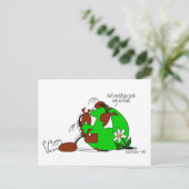 Cute Horse and Wild Flower Cartoon Briefkaart (Staand voorkant)