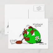 Cute Horse and Wild Flower Cartoon Briefkaart (Voorkant / Achterkant)