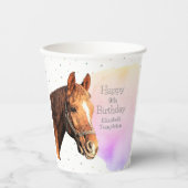 Cute Horse Birthday Party Animal Equestrian Kind Papieren Bekers (Voorkant)