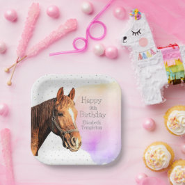 Cute Horse Birthday Party Animal Equestrian Kind Papieren Bordje