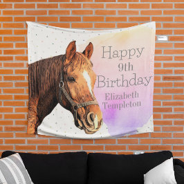 Cute Horse Birthday Party Animal Equestrian Kind Wandkleed