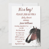 Cute Horse Boho Ranch Baby Boy Westerne Pony Kaart (Voorkant)