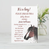 Cute Horse Boho Ranch Baby Boy Westerne Pony Kaart (Staand voorkant)