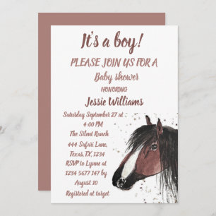 Cute Horse Boho Ranch Baby Boy Westerne Pony Kaart