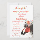 Cute Horse Boho Ranch Baby Girl Westerne Floral In Kaart (Voorkant)