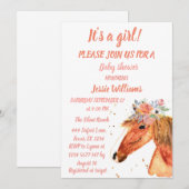 Cute Horse Boho Ranch Baby Girl Westerne Floral Kaart (Voorkant / Achterkant)