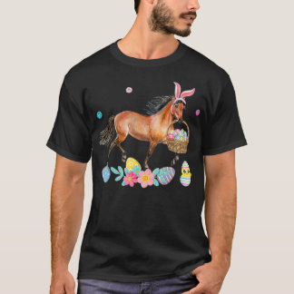 Cute Horse Bunny Ears Easter Basket Horse T-shirt