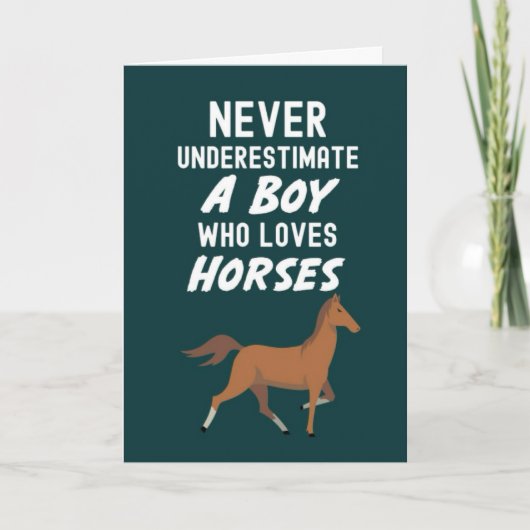 Cute Horse Cards For Baby Boys Kids Animal Lover Kaart (Voorkant)