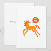 Cute Horse Chinese new year Feestdagenkaart (Voorkant / Achterkant)