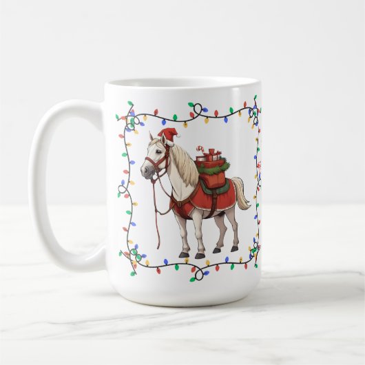 Cute Horse Christmas Mug Koffiemok (Links)