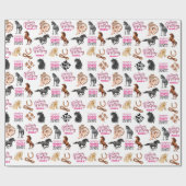 Cute Horse Cowgirl Birthday Cadeaupapier (Vlak)