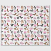 Cute Horse Cowgirl Birthday Cadeaupapier (Vlak)