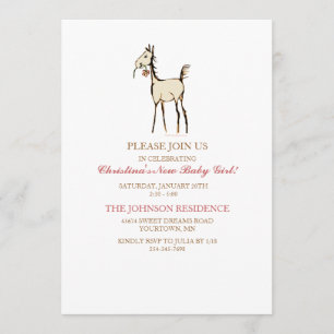 Cute Horse Foal Baby shower Invitation Kaart