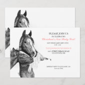 Cute Horse Foal Baby shower Invitation Kaart (Voorkant / Achterkant)