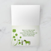 Cute Horse, Gnome and Clovers St. Patrick's Day Feestdagen Kaart (Binnen)