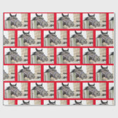 Cute Horse Kauwend op een Fence Post Cadeaupapier (Vlak)