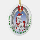 Cute Horse kerstcadeau voor aankomst Keramisch Ornament (Rechts)