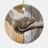 Cute Horse kerstcadeau voor aankomst Keramisch Ornament (Achterkant)